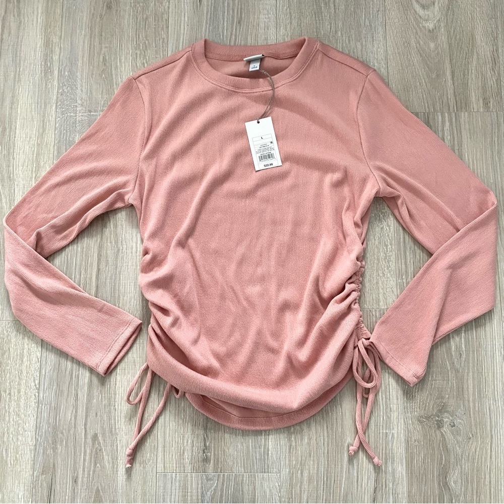 A New Day Blush Ribbed Ruched Thermal Sz L